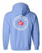 Proud to be Canadian Leaf Left Chest and Back Zip Hoodie - Unisex