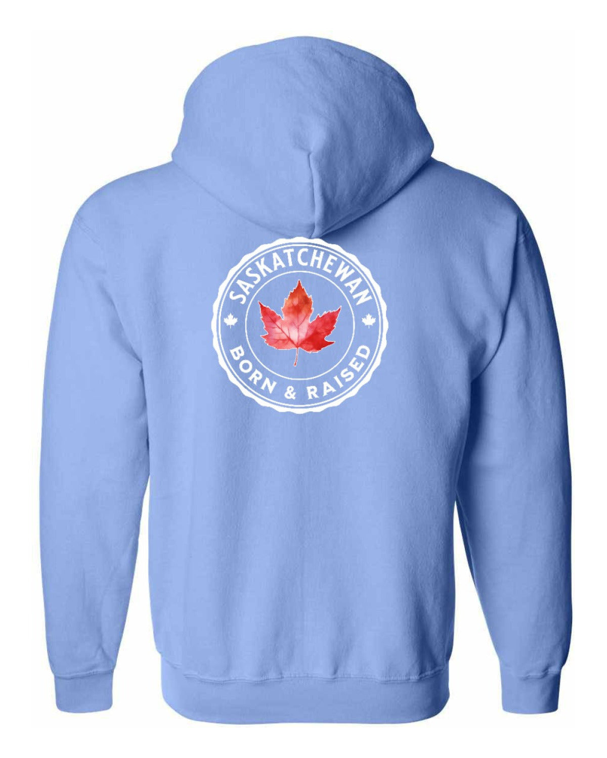 Born and Raised Saskatchewan Left Chest and Back Zip Hoodie - Unisex