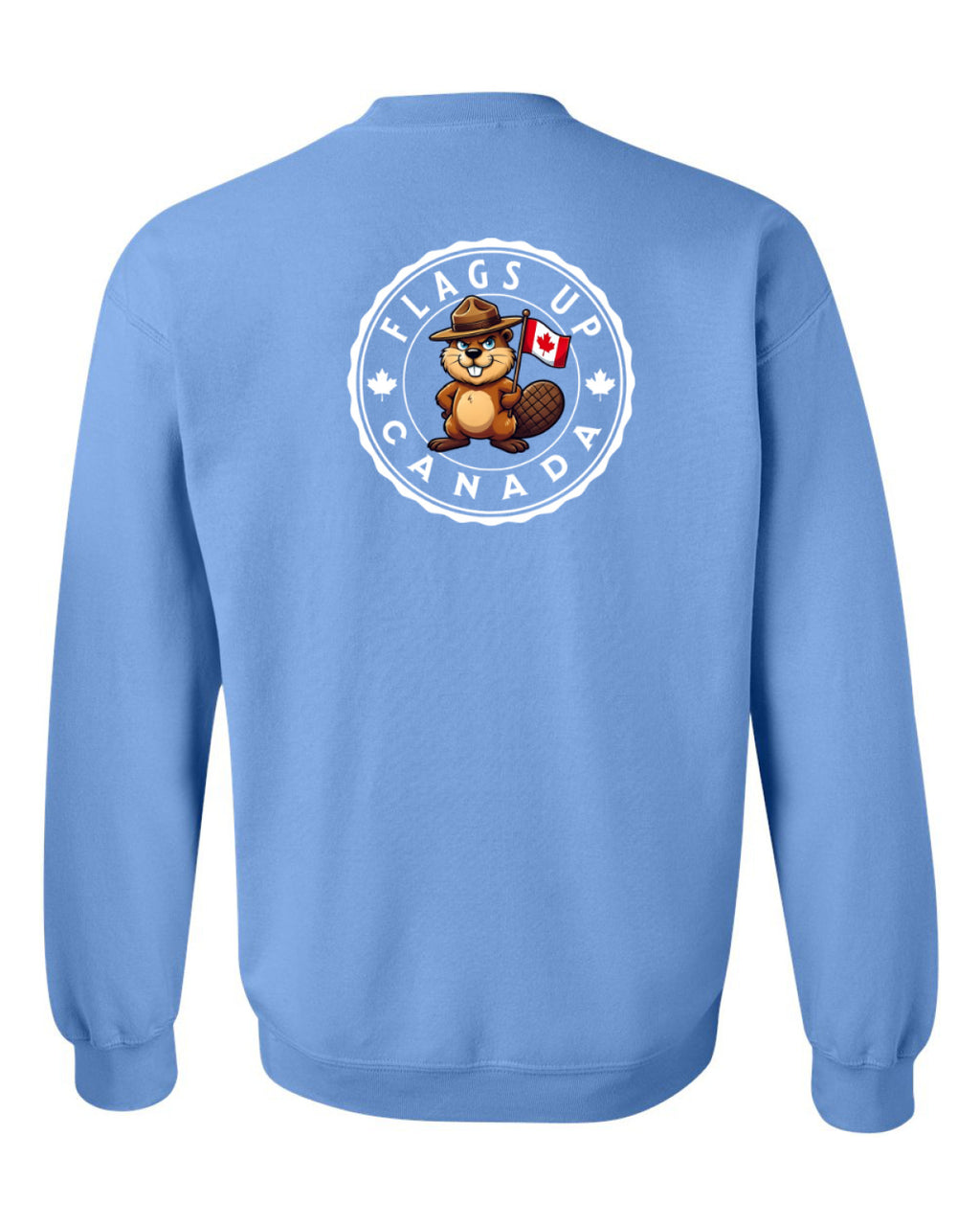 Flags Up Male Beaver Left Chest And Back  Crewneck - Unisex