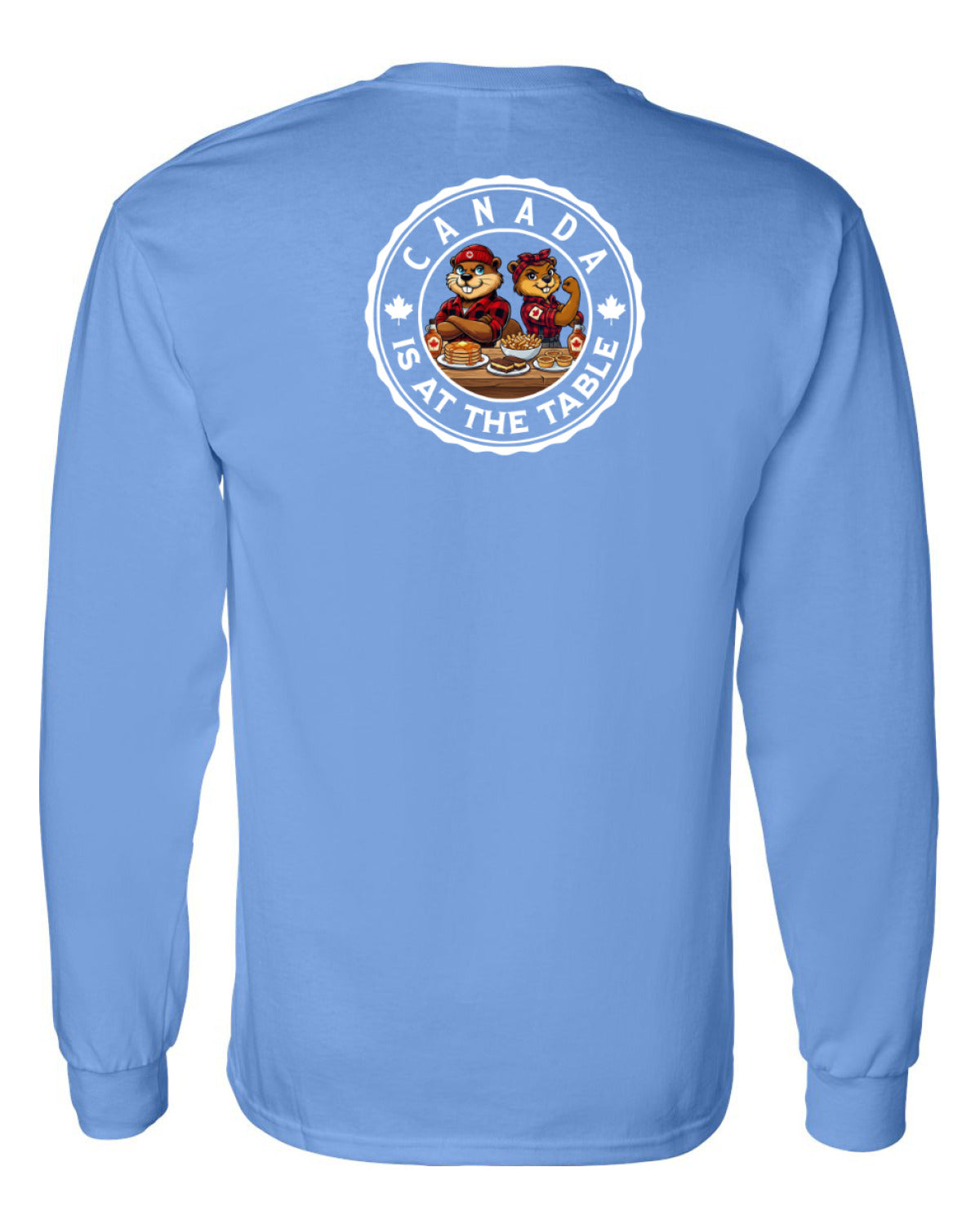 Canada Is At The Table Left Chest And Back  Long Sleeve Tee ) - Unisex