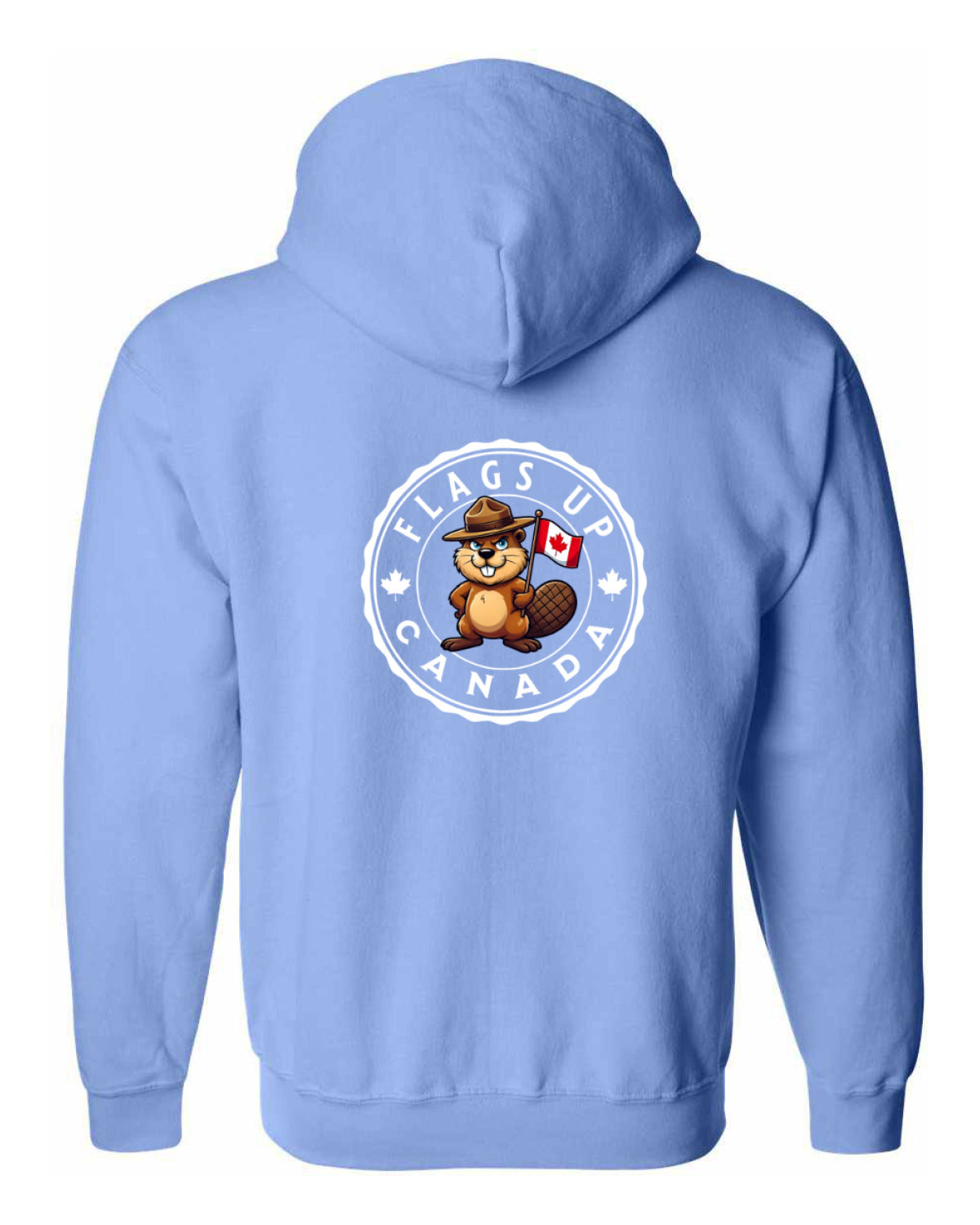 Flags Up Male Beaver Left Chest And Back Zip Hoodie - Unisex