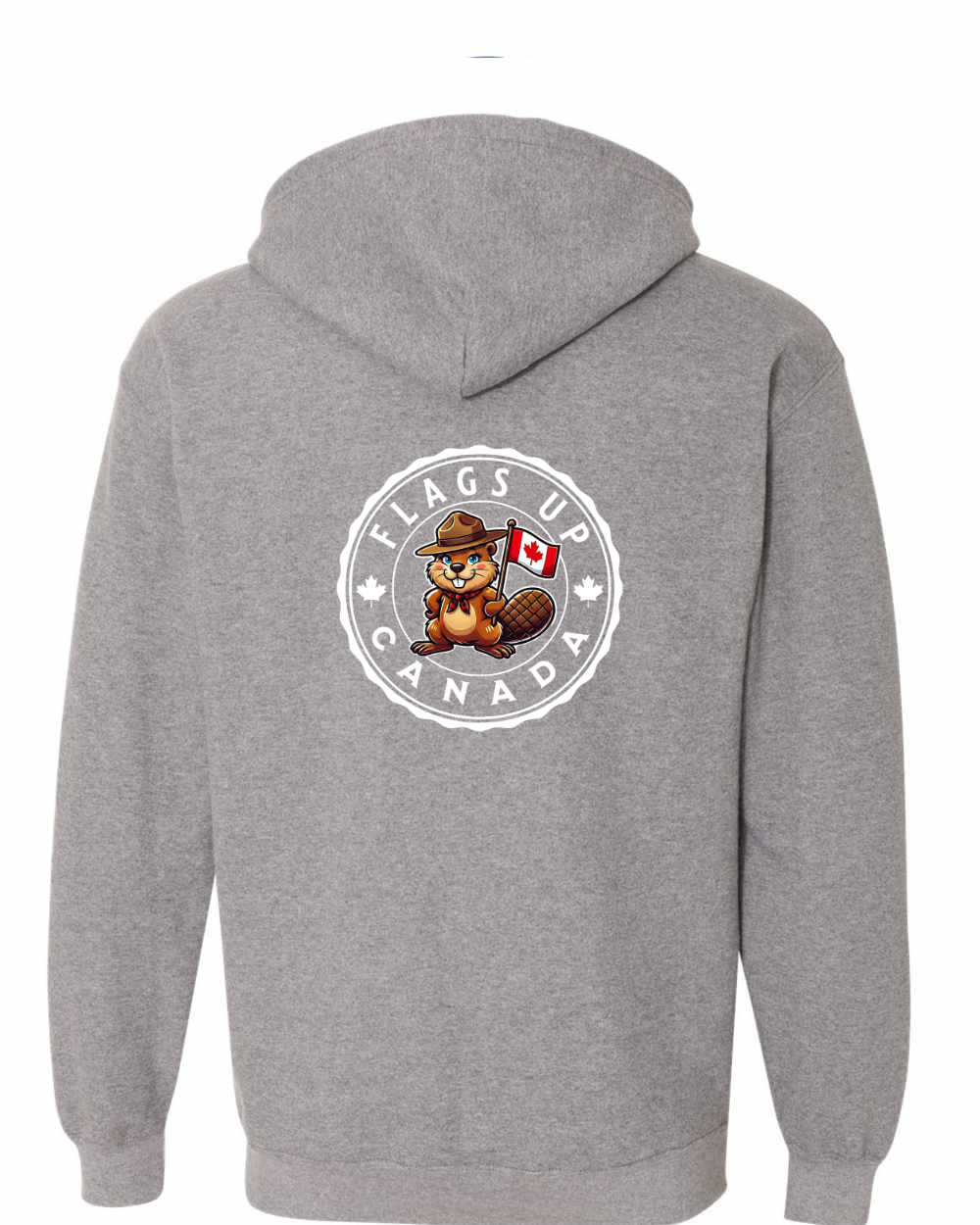Flags Up Female Beaver Left Chest And Back Zip Hoodie