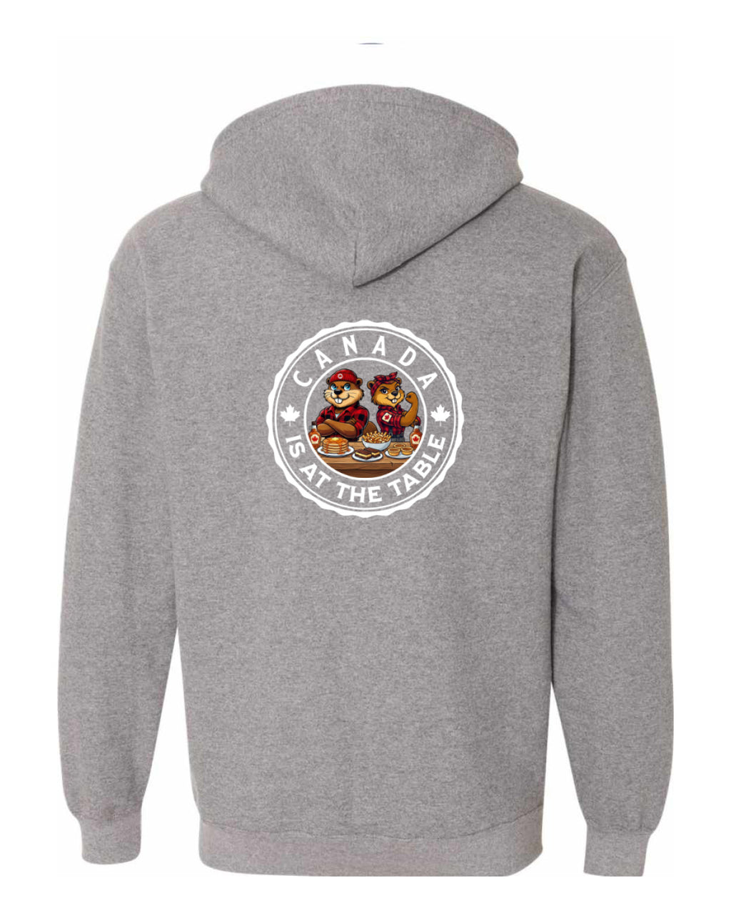Canada At The Table Left Chest And Back Zip Hoodie - Unisex