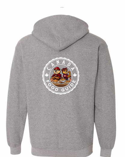 Canada Food Guide Left Chest and Back Zip Hoodie