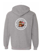 Flags Up Female Beaver Left Chest And Back Zip Hoodie - Unisex