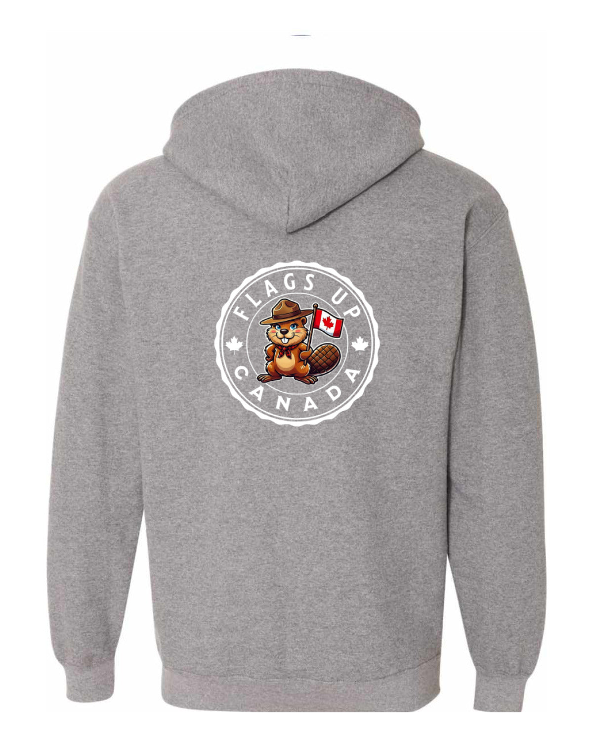 Flags Up Female Beaver Left Chest And Back Zip Hoodie - Unisex