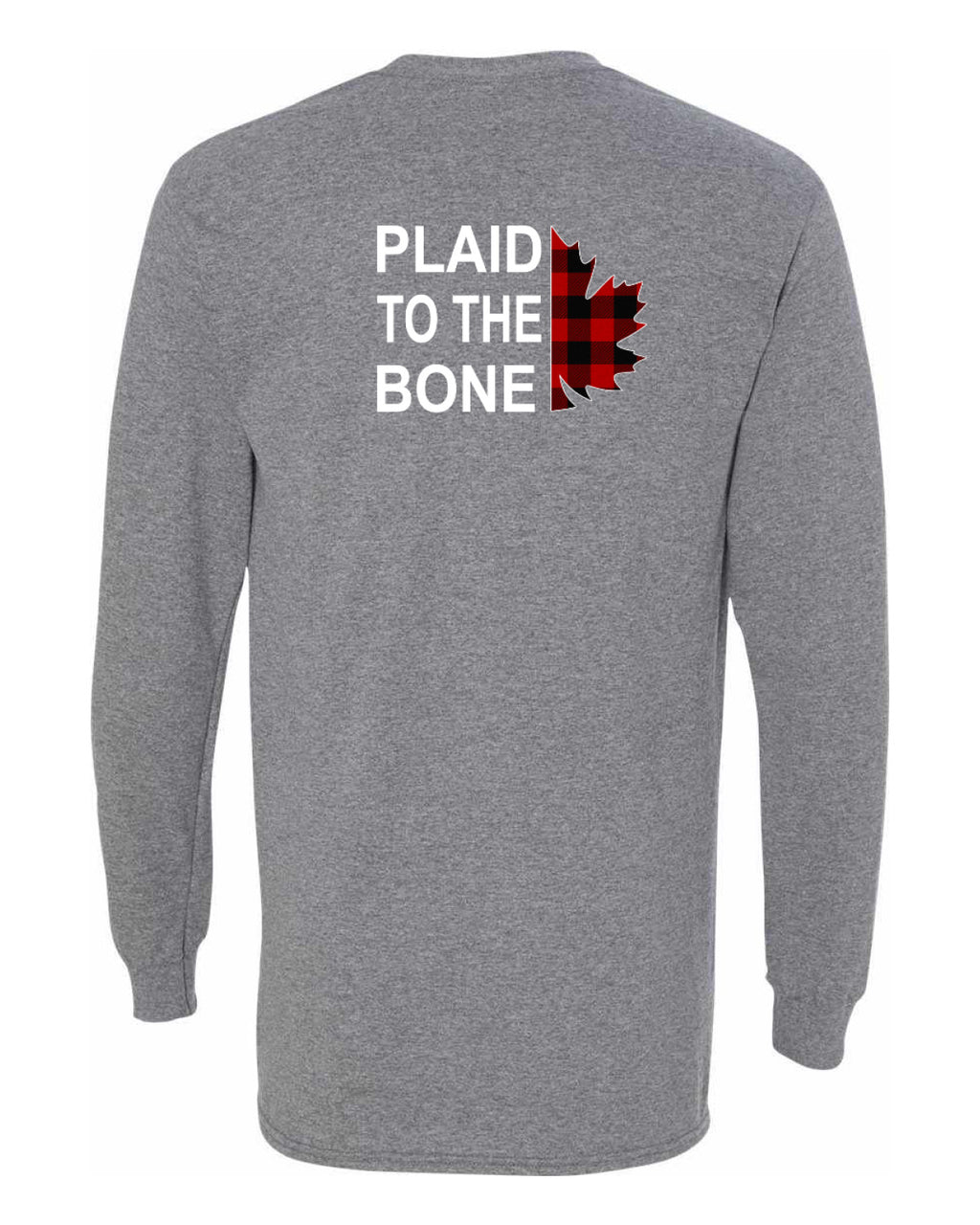 Plaid to the Bone Stacked Leaf Left Chest and Back Long Sleeve - Unisex