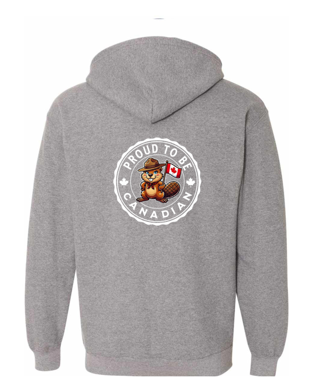 Proud To Be Canadian Female Beaver Left Chest And Back Zip Hoodie - Unisex