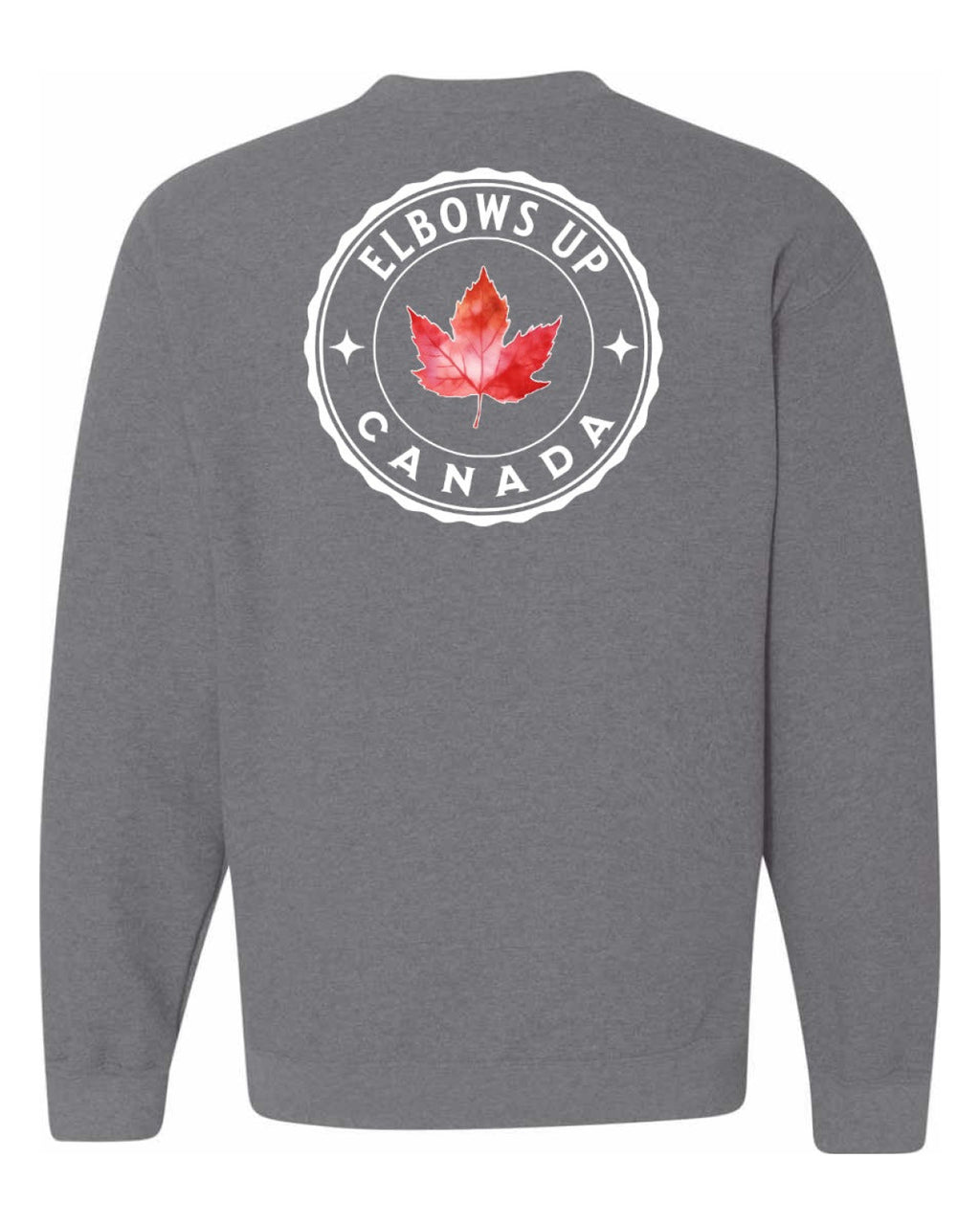 Elbows up Leaf Left Chest and Back Crewneck - Unisex
