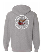 Calm Cool Moose and Beaver Left Chest and Back Zip Hoodie - Unisex