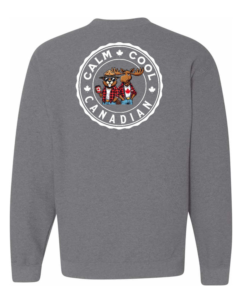 Calm Cool Moose and Beaver Left Chest and Back Crewneck - Unisex