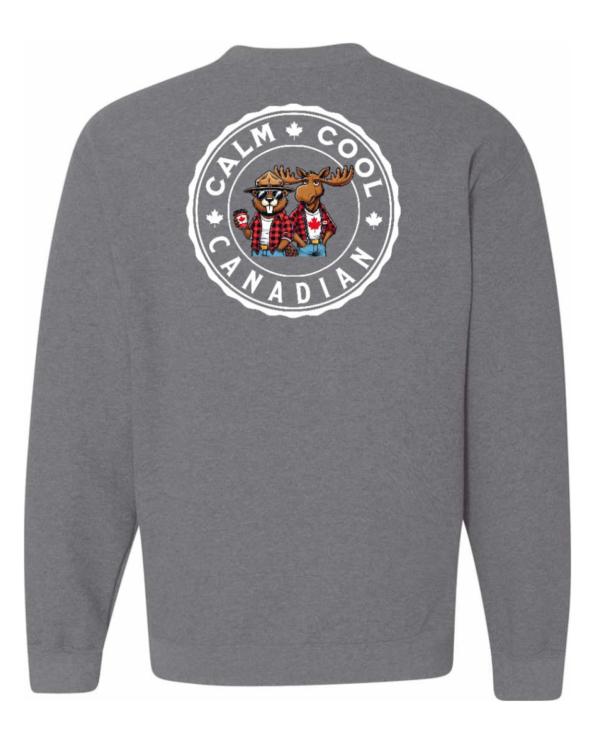 Calm Cool Moose and Beaver Left Chest and Back Crewneck - Unisex