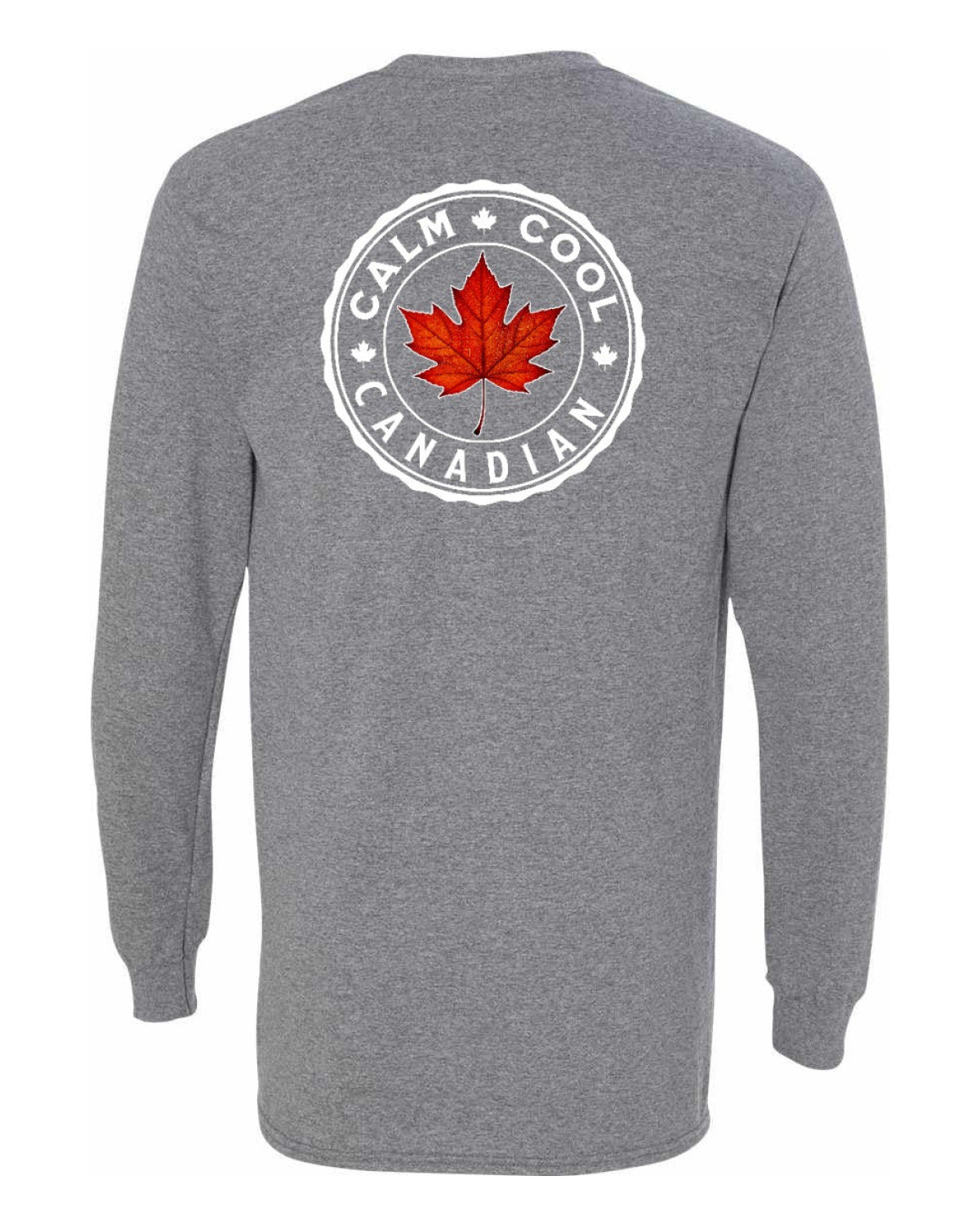 Calm Cool Canadian Leaf Left Chest and Back Long Sleeve - Unisex