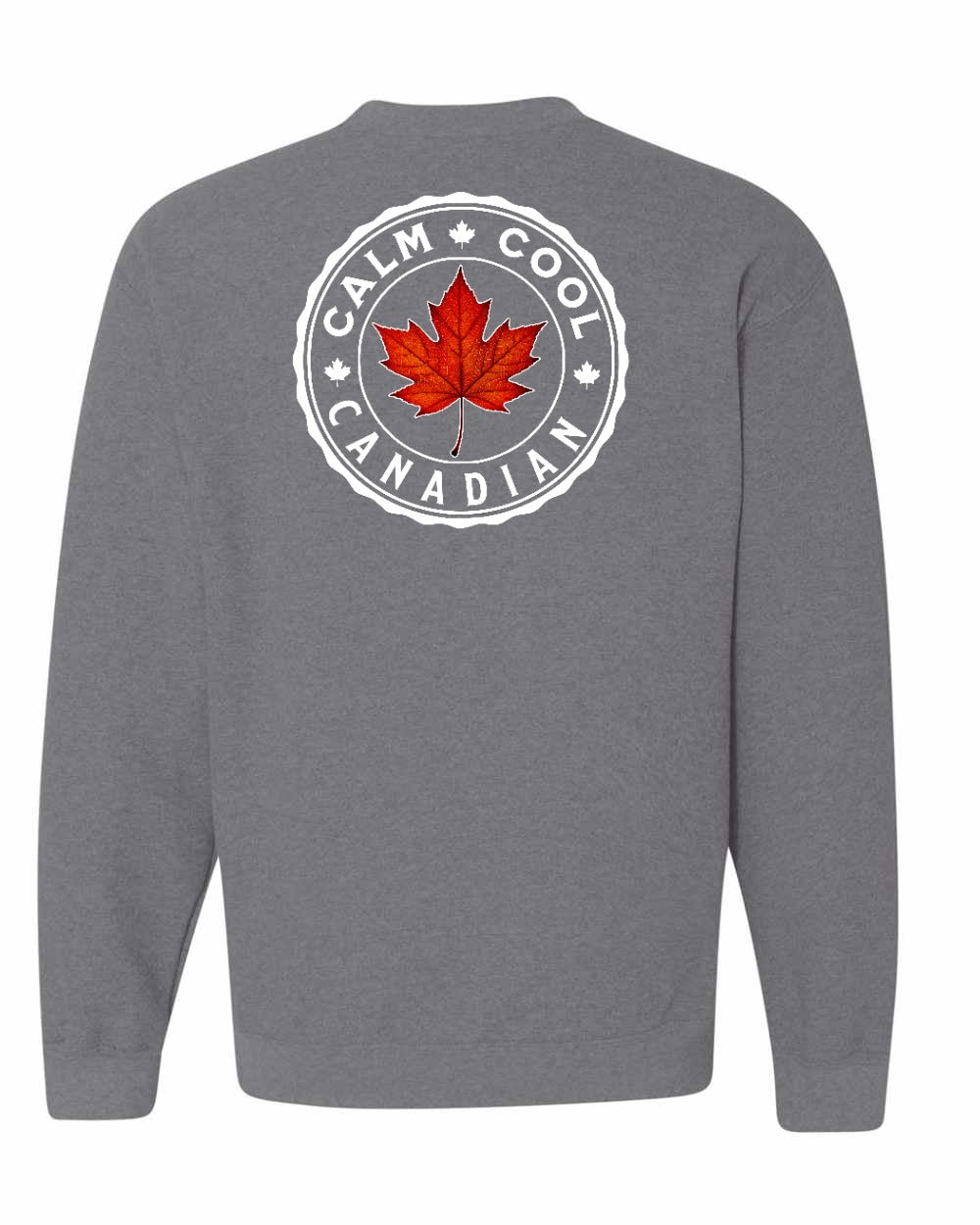 Calm Cool Canadian Leaf Left Chest and Back Crewneck - Gildan Canada (sewn Internationally)