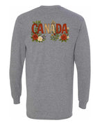 Canada Flowers Left Chest and Back Long Sleeve - Unisex