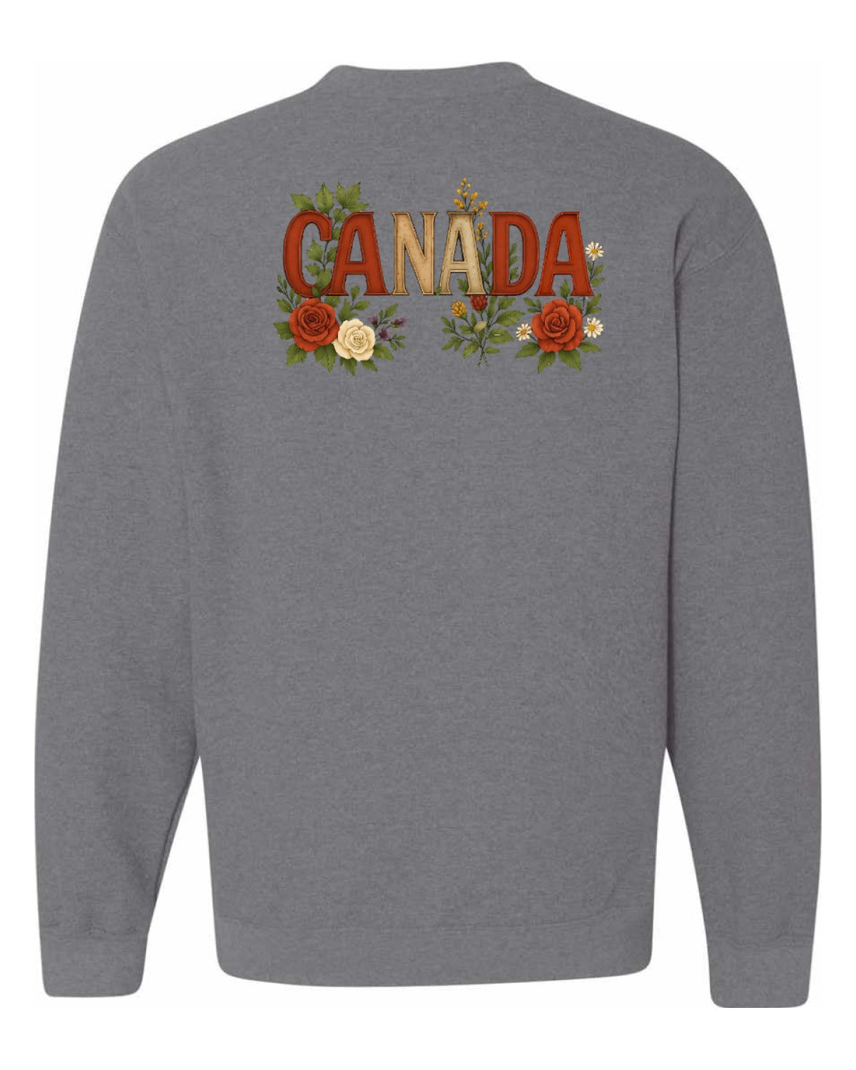 Canada Flowers Left Chest and Back Crewneck - Unisex
