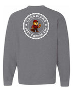 Canadiano just Coffee EH! Male Beaver Left Chest and Back Crewneck - Unisex