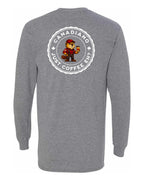 Canadiano just Coffee EH! Male Beaver Left Chest and Back Long Sleeve - Unisex