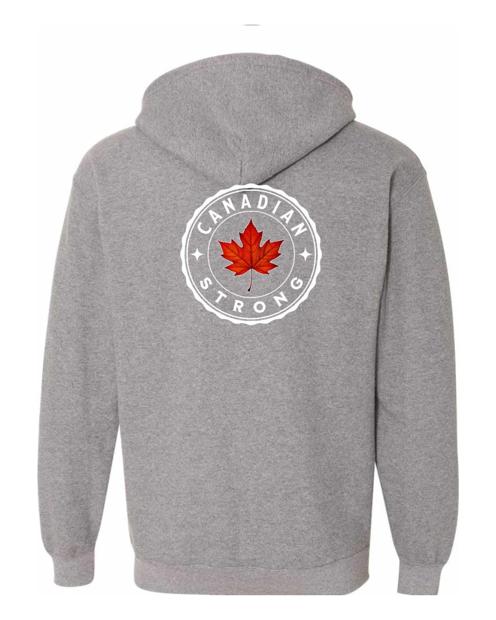 Canadian Strong Leaf Left Chest and Back Zip Hoodie - Unisex