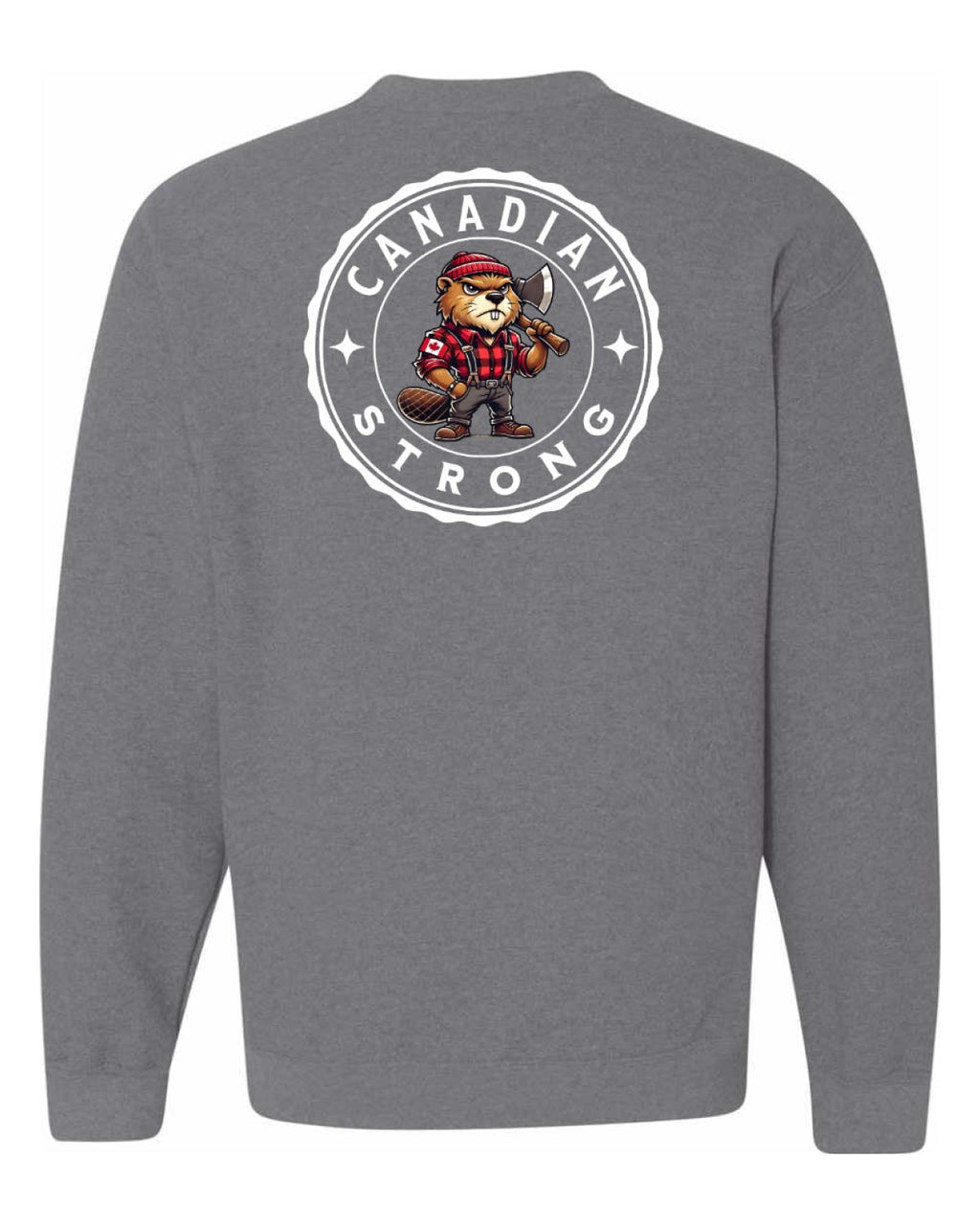 Canadian Strong Beaver Left Chest and Back Crewneck - Unisex
