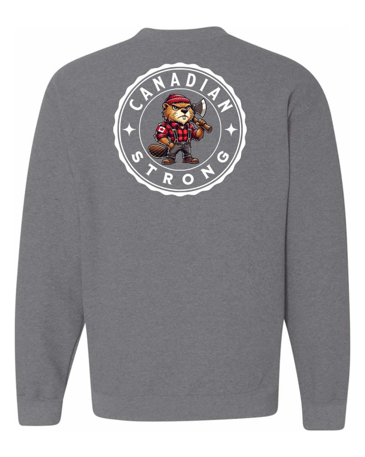Canadian Strong Beaver Left Chest and Back Crewneck - Unisex