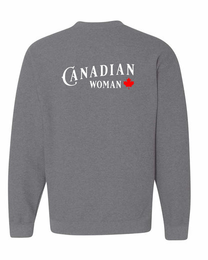 Canadian Woman Left Chest and Back Crewneck - Gildan Canada (sewn Internationally)