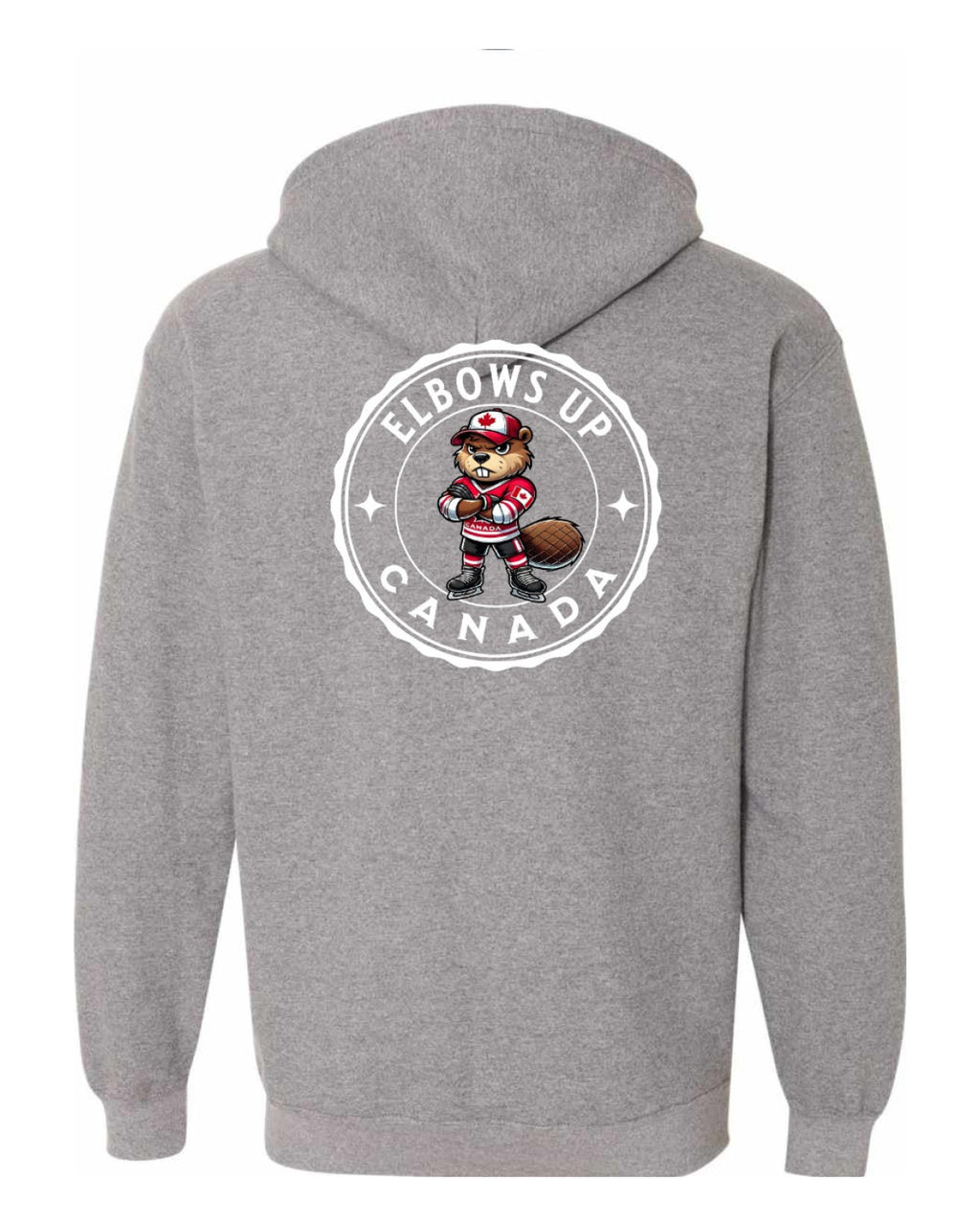 Elbows up Beaver Left Chest and Back Zip Hoodie - Unisex