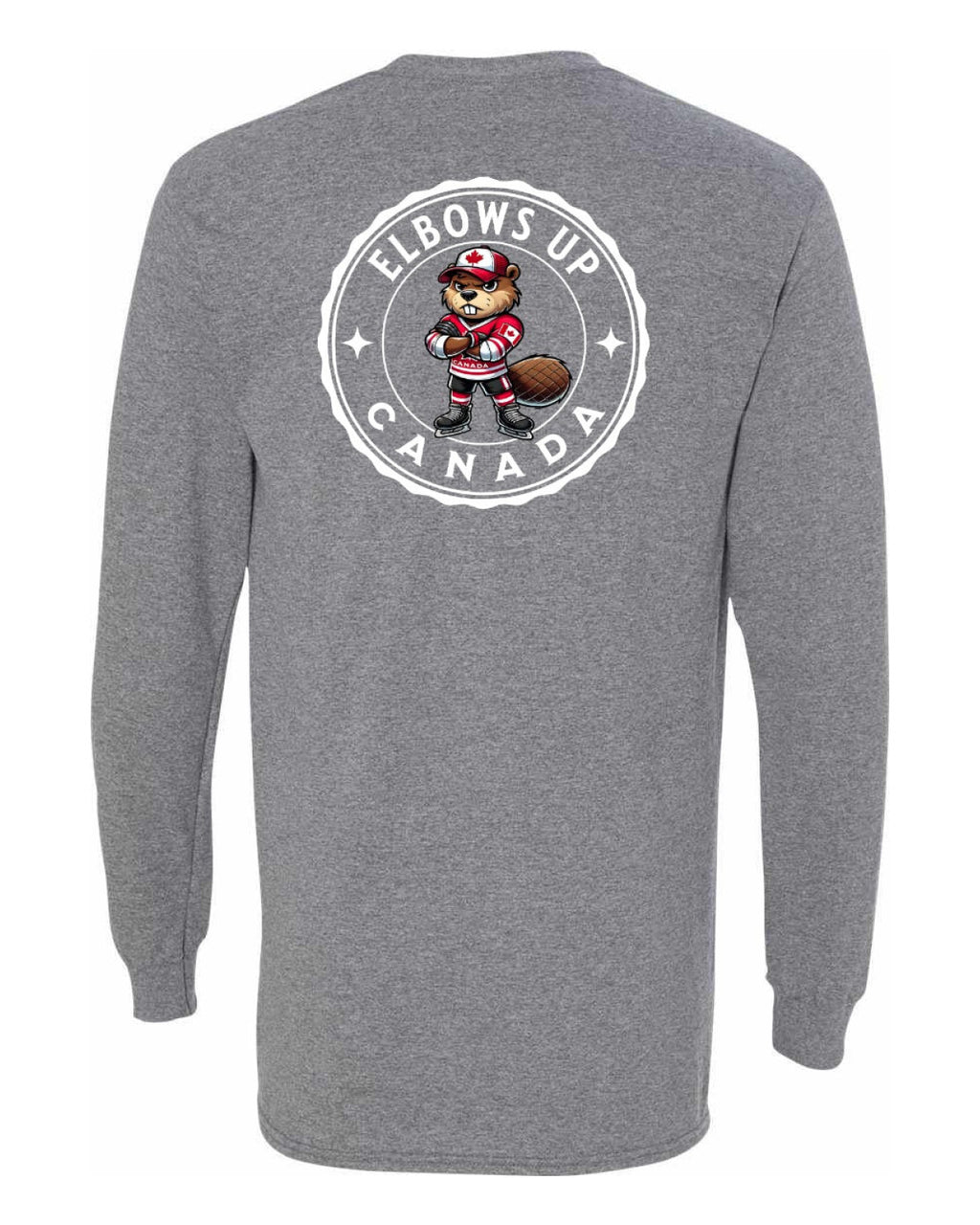 Elbows up Beaver Left Chest and Back Long Sleeve - Unisex
