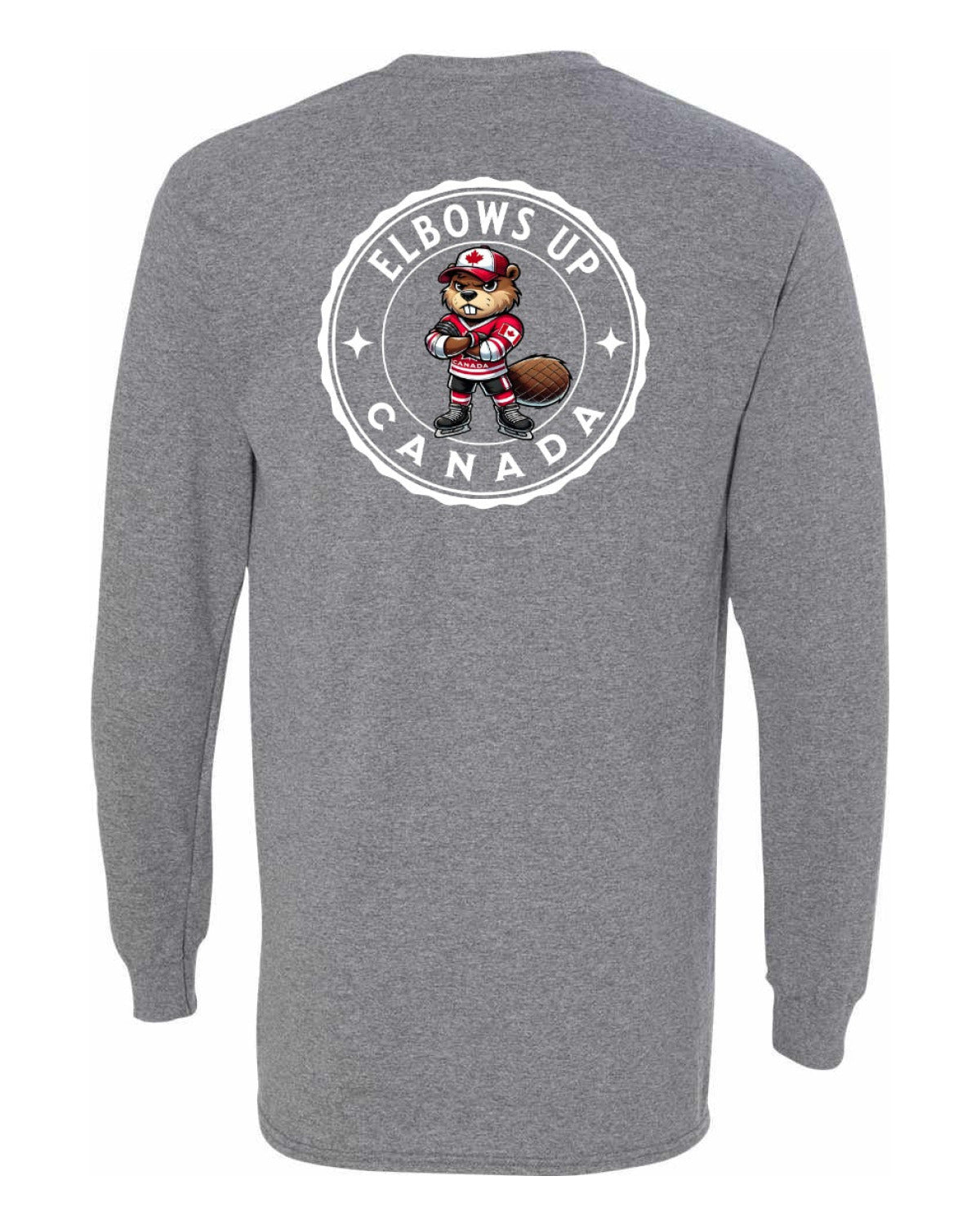 Elbows up Beaver Left Chest and Back Long Sleeve - Unisex