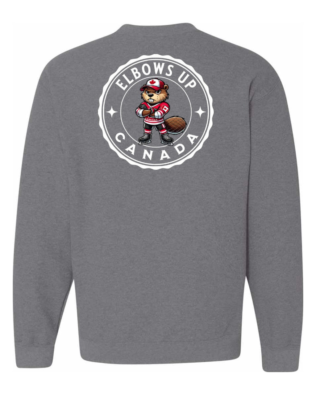 Elbows up Beaver Left Chest and Back Crewneck - Unisex