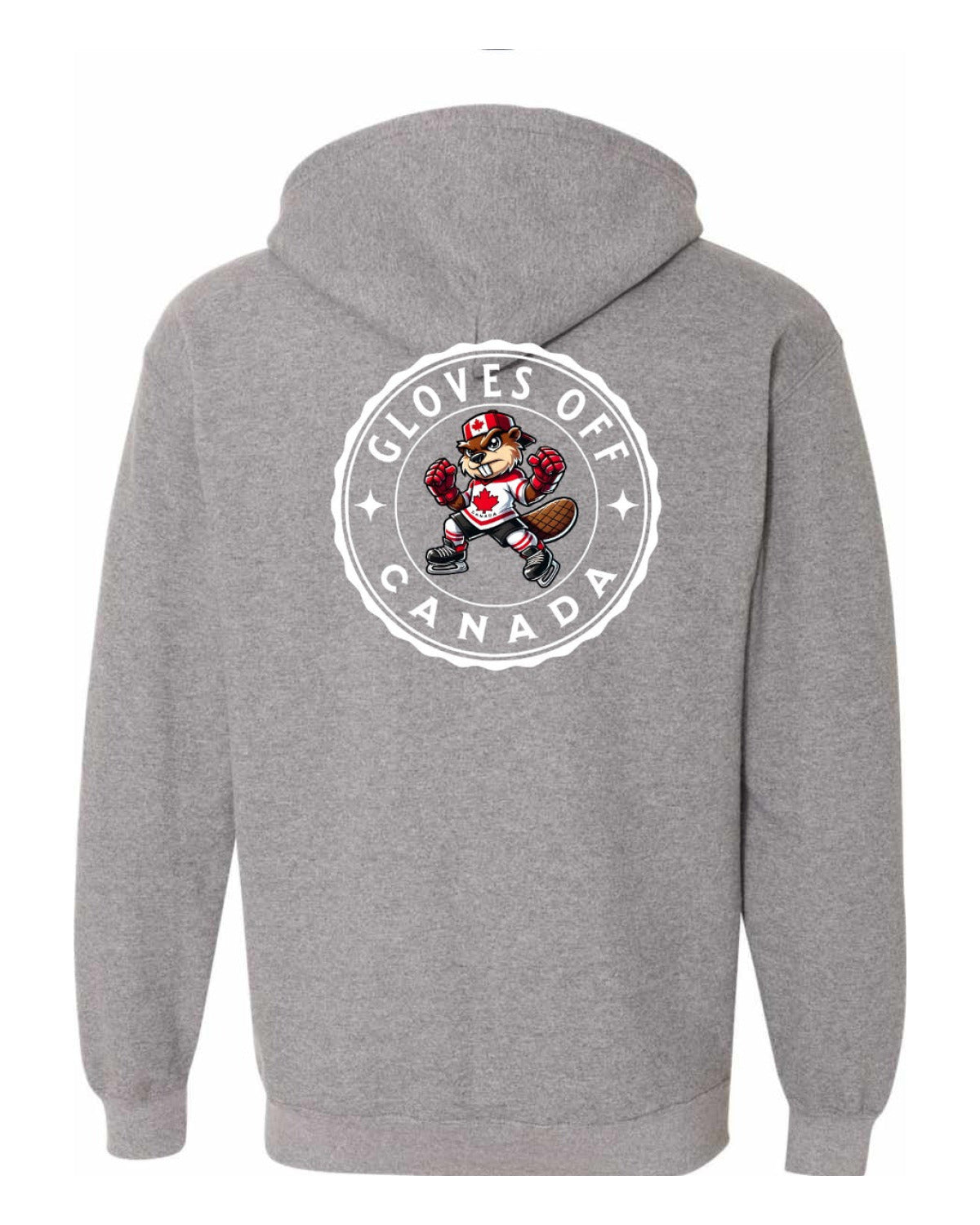 Gloves Off Beaver Left Chest and Back Zip Hoodie - Unisex