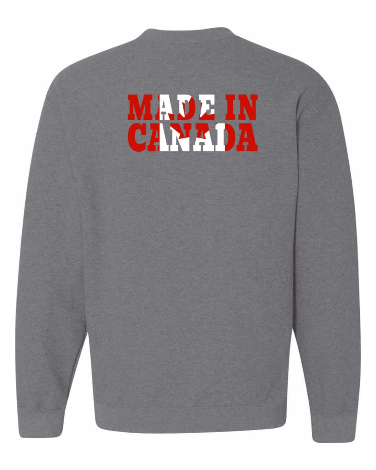 Made in Canada Flag Background Left Chest and Back Crewneck - Unisex