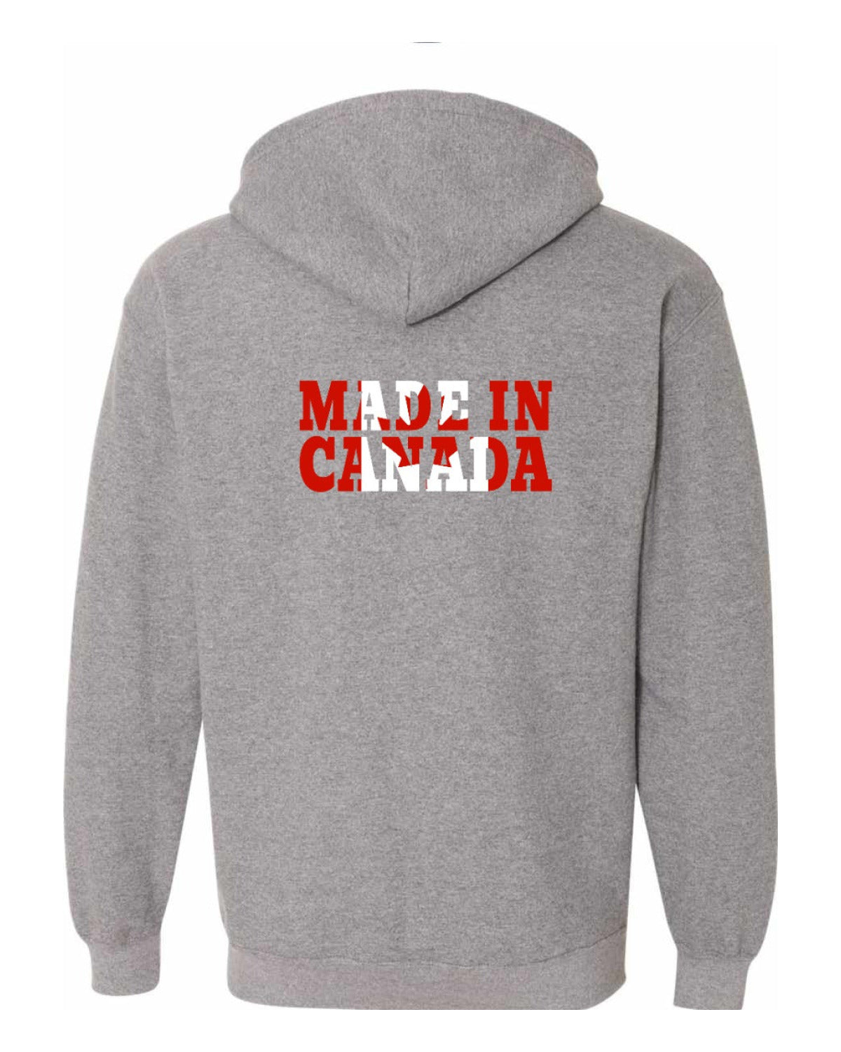 Made in Canada Flag Background Left Chest and Back Zip Hoodie - Unisex