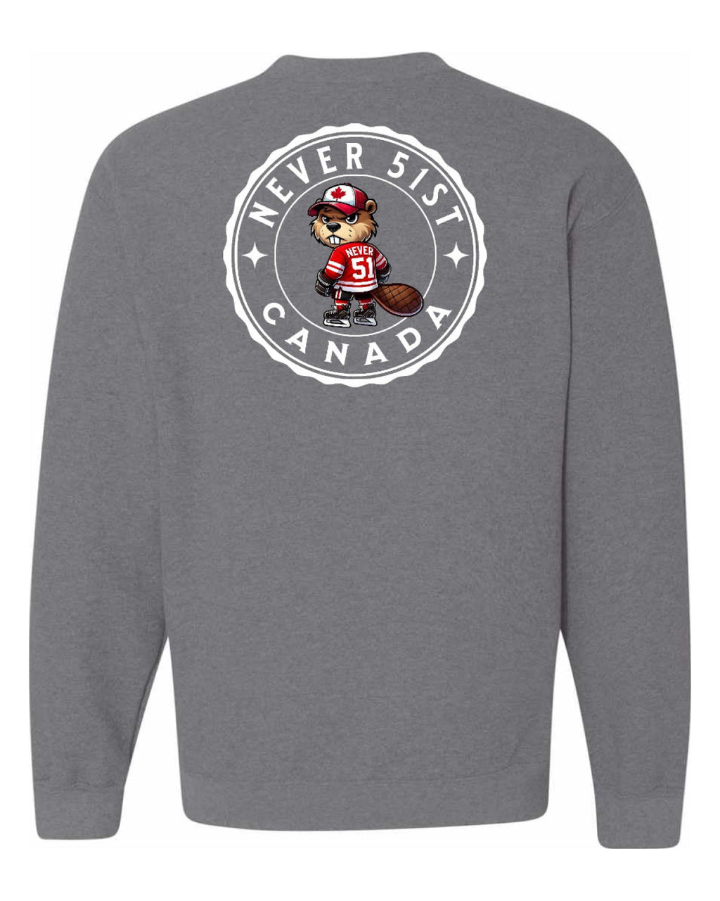 Never 51st Beaver Left Chest and Back Crewneck - Unisex