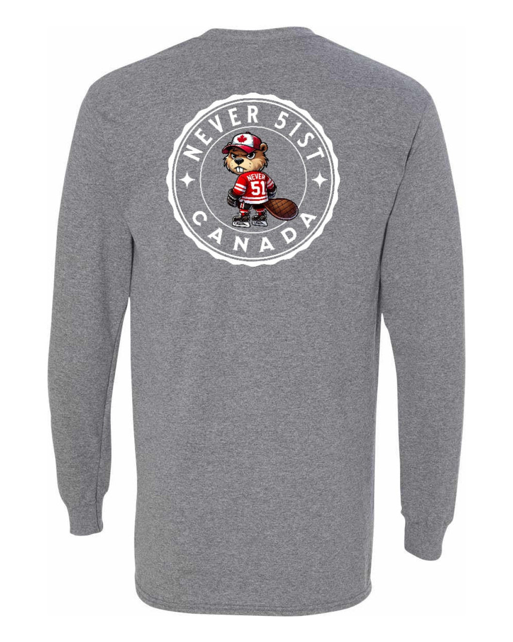 Never 51st Beaver Left Chest and Back Long Sleeve - Unisex
