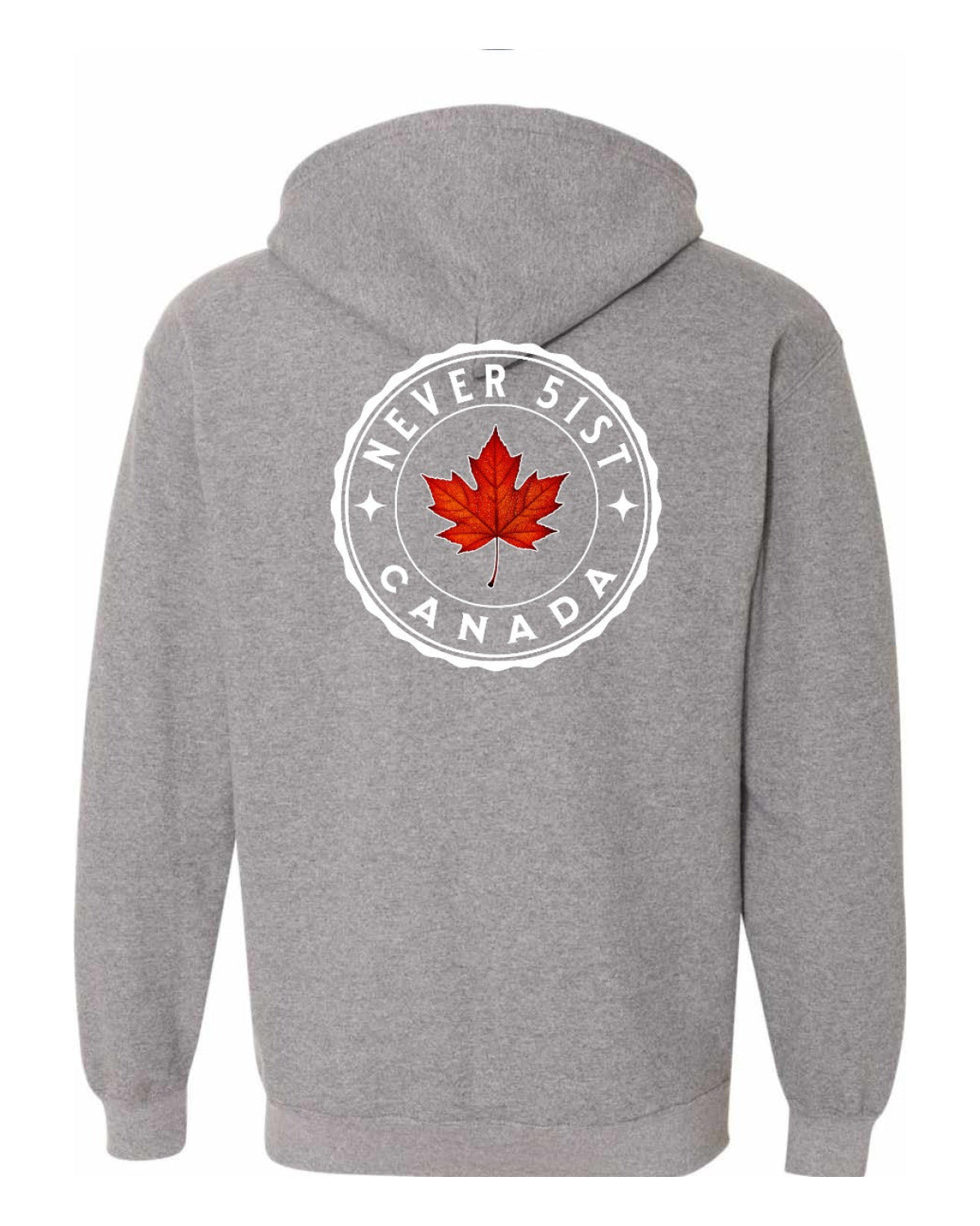 Never 51st Leaf Left Chest and Back Zip Hoodie - Unisex