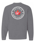 Born and Raised Ontario Left Chest and Back Crewneck - Unisex