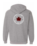 Plaid to the Bone Circle Leaf Left Chest and Back Zip Hoodie - Unisex