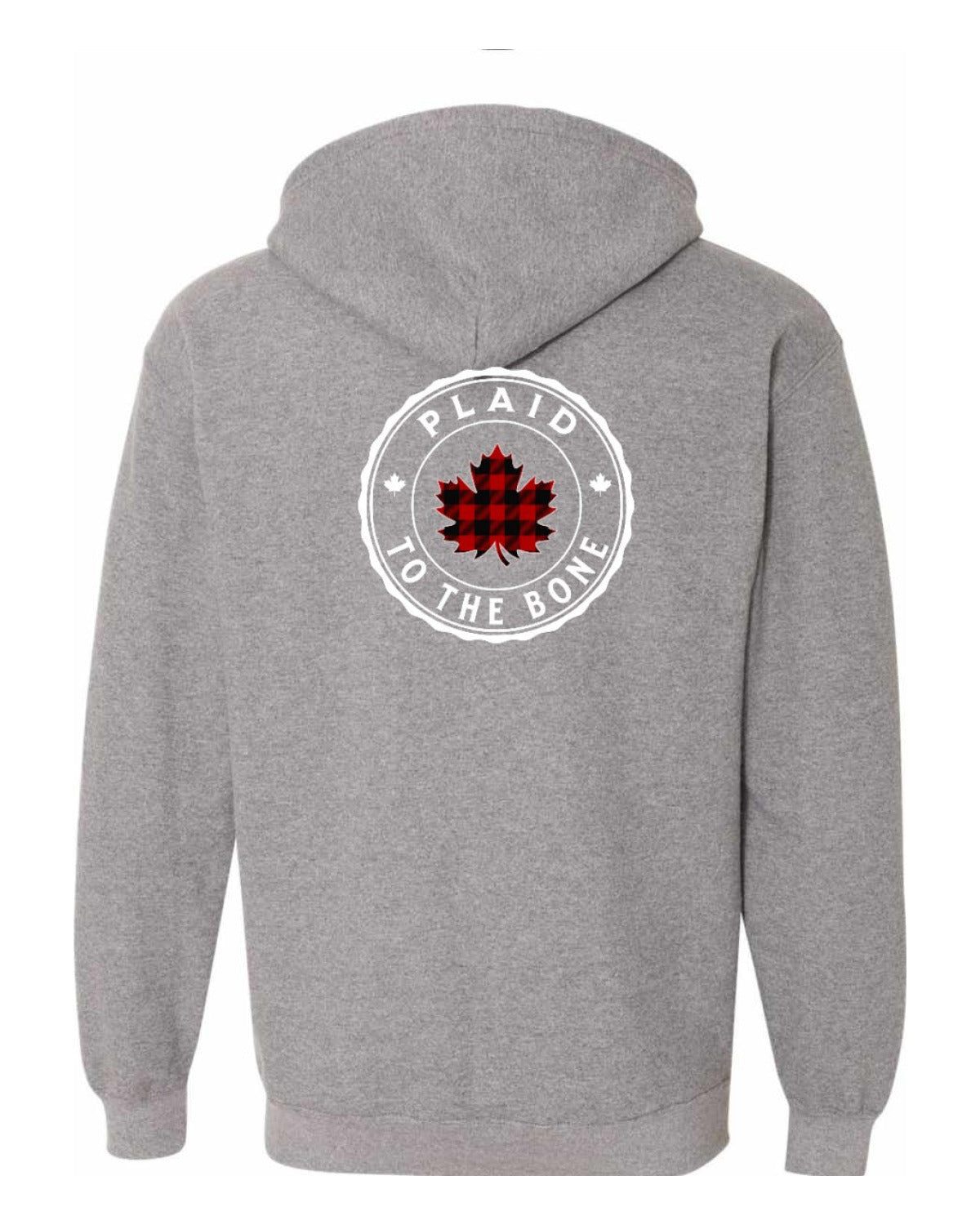 Plaid to the Bone Circle Leaf Left Chest and Back Zip Hoodie - Unisex