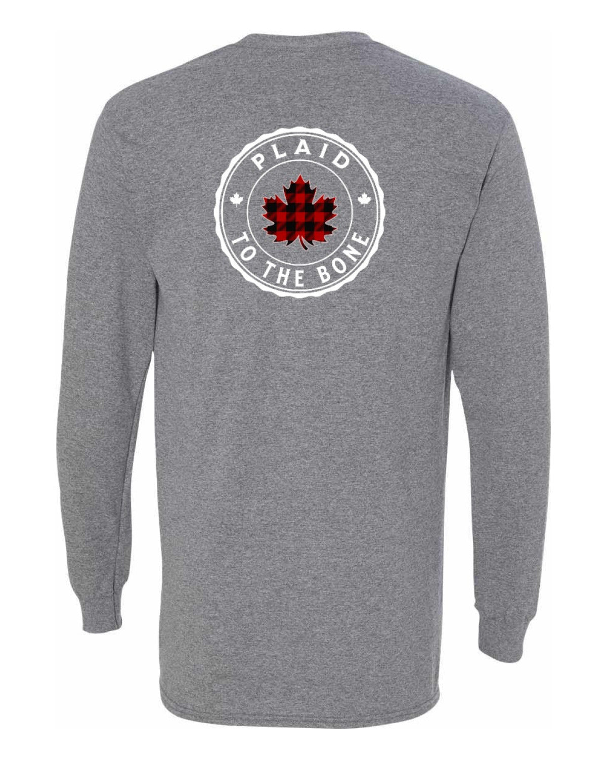 Plaid to the Bone Circle Leaf Left Chest and Back Long Sleeve - Unisex