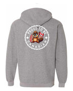 Proud to be Canadian Beaver Left Chest and Back Zip Hoodie - Unisex