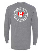 Proud to be Canadian Heart Flag Left Chest and Back Long Sleeve - Unisex