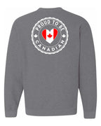 Proud to be Canadian Heart Flag Left Chest and Back Crewneck - Unisex