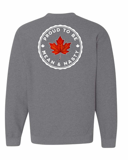 Proud Mean & Nasty Leaf Left Chest and Back Crewneck - Gildan Canada (sewn Internationally)
