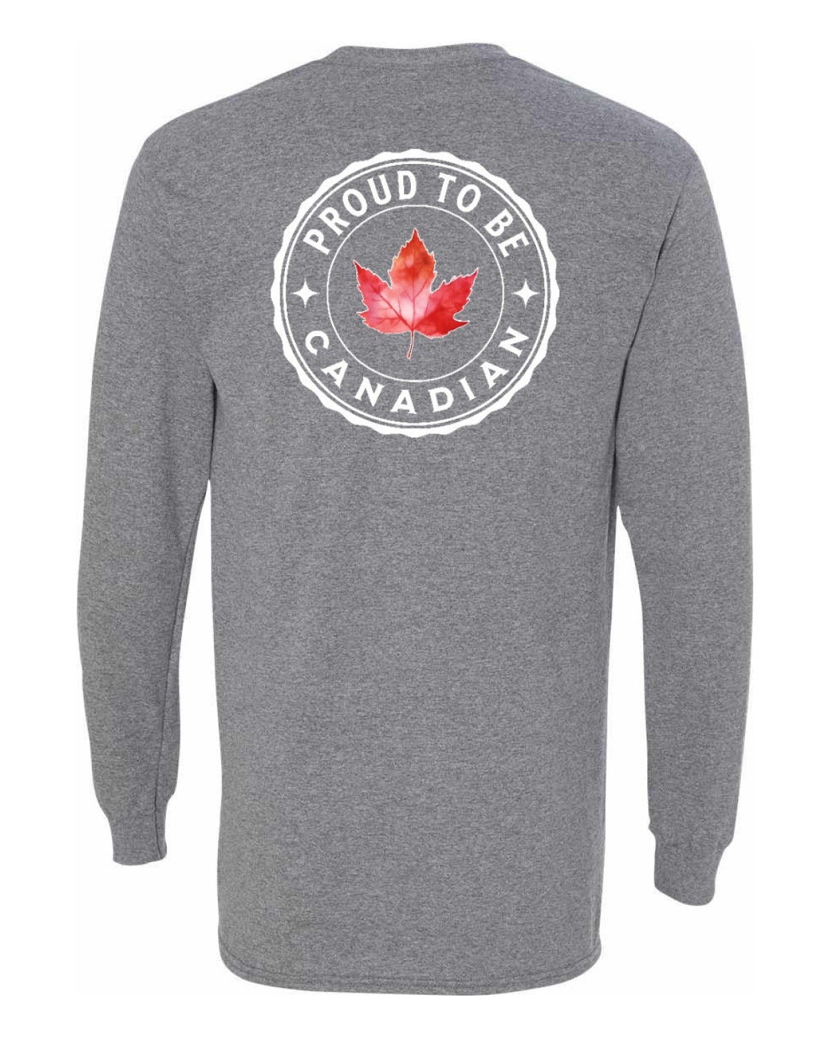 Proud to be Canadian Leaf Left Chest and Back Long Sleeve - Unisex