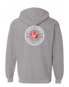Born and Raised Saskatchewan Left Chest and Back Zip Hoodie - Unisex