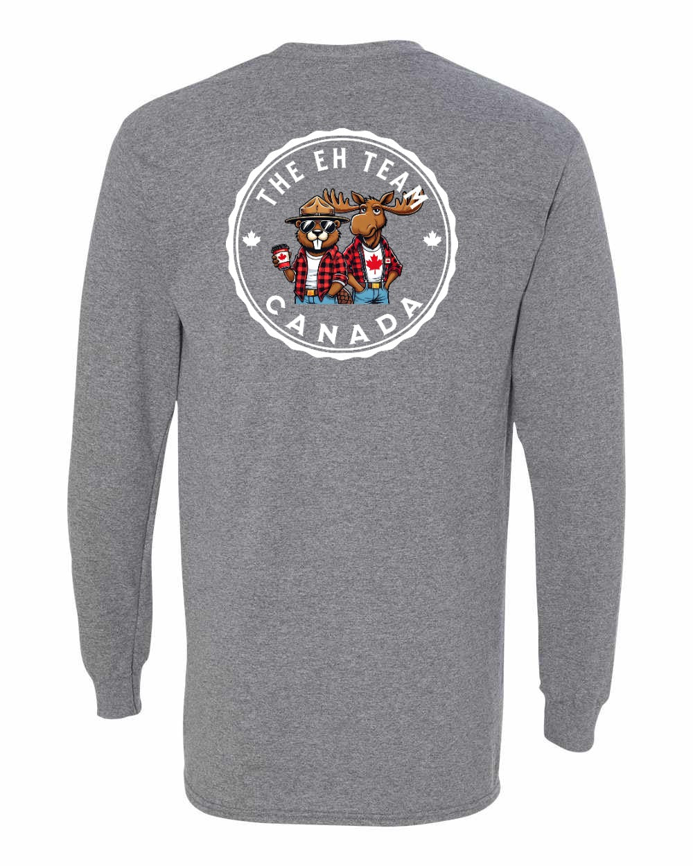 Eh Team Left Chest and Back Long Sleeve - Gildan Canada (sewn Internationally)
