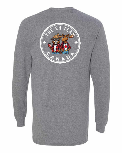 Eh Team Left Chest and Back Long Sleeve - Gildan Canada (sewn Internationally)