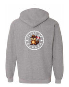 Flags Up Male Beaver Left Chest And Back Zip Hoodie - Unisex