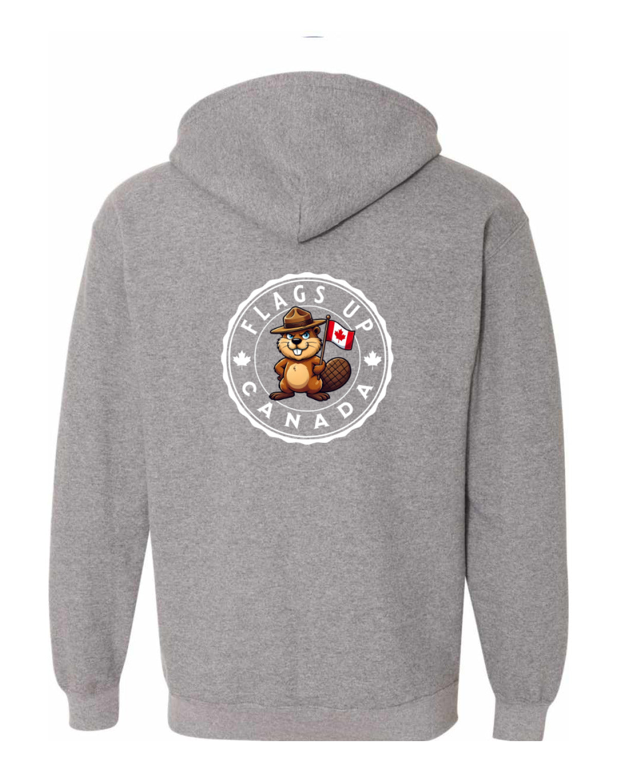 Flags Up Male Beaver Left Chest And Back Zip Hoodie - Unisex